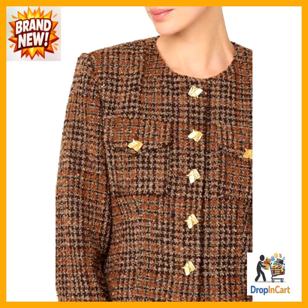 Houndstooth Tailored Jacket Structured Fit Elegan… - image 3